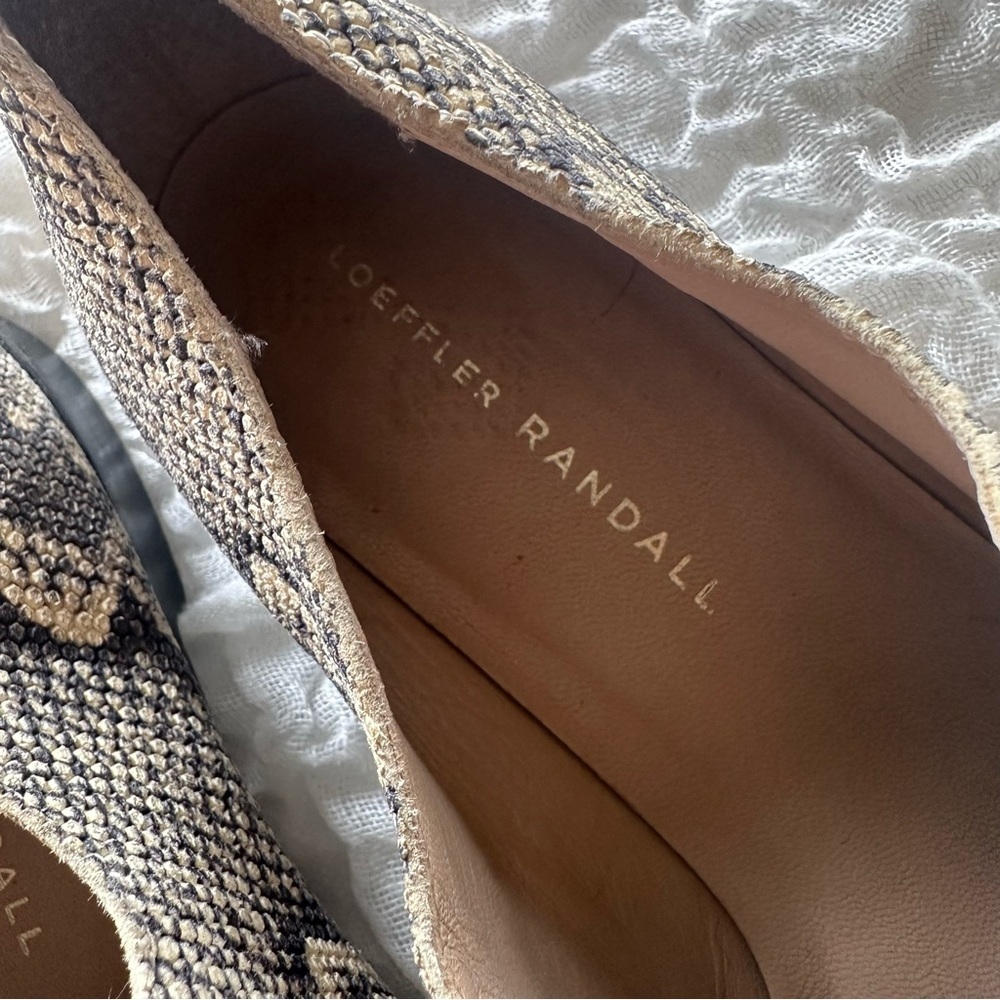 Loeffler Randall Snakeskin Leather Loafers Pointed Toe Flats 7.5 Designer - Picture 4 of 9